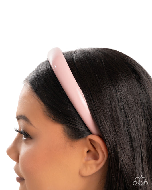 Regal Richness - Pink Faux Patent Leather Headband - Paparazzi Accessories