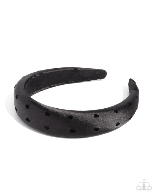 Cute Chairwoman - Black Heart Polka Dots Headband - Paparazzi Accessories