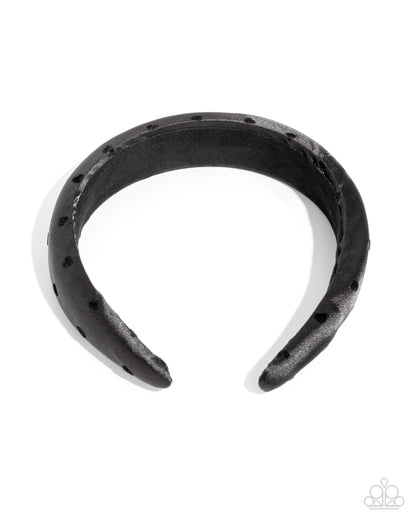 Cute Chairwoman - Black Heart Polka Dots Headband - Paparazzi Accessories