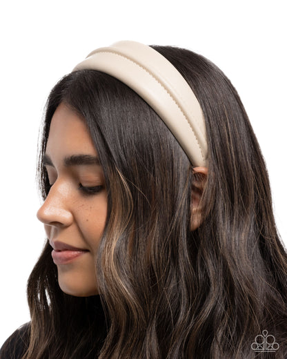 Lovely Lesson - White Headband - Paparazzi Accessories