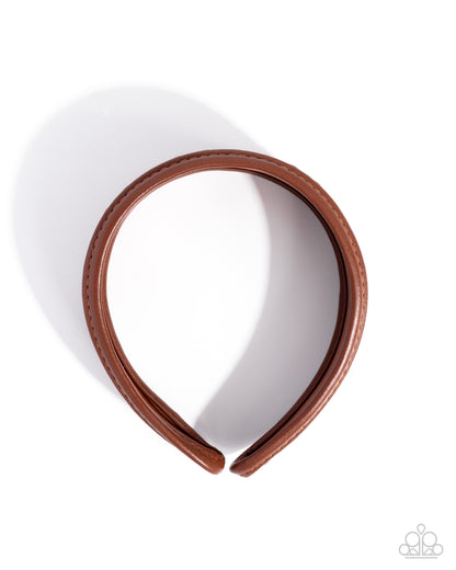 Woven Wellness - Brown Leather Headband - Paparazzi Accessories