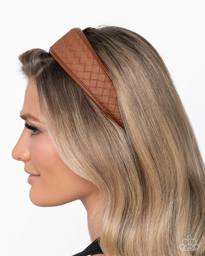 Woven Wellness - Brown Leather Headband - Paparazzi Accessories