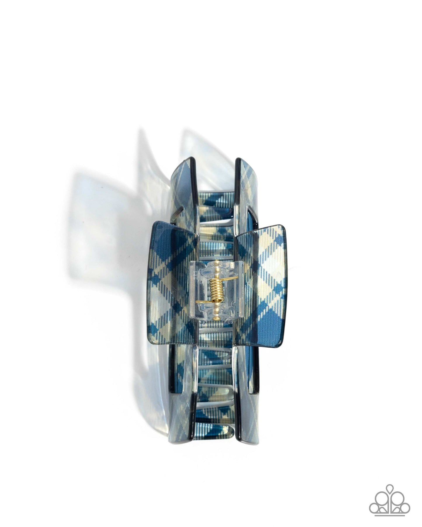 Prized Plaid - Blue Plaid Claw Clip - Paparazzi Accessories