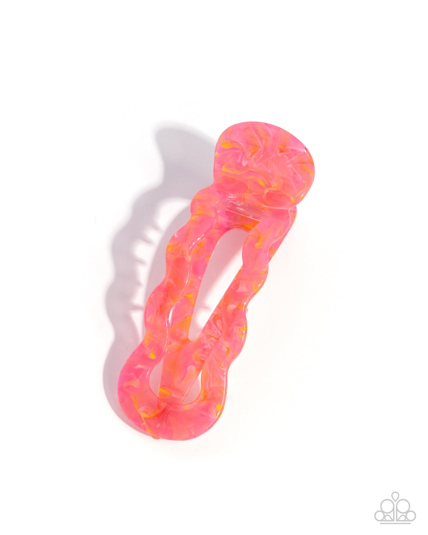 Jovial Jellyfish - Pink, Orange Marbled Acrylic Claw Clip - Paparazzi Accessories