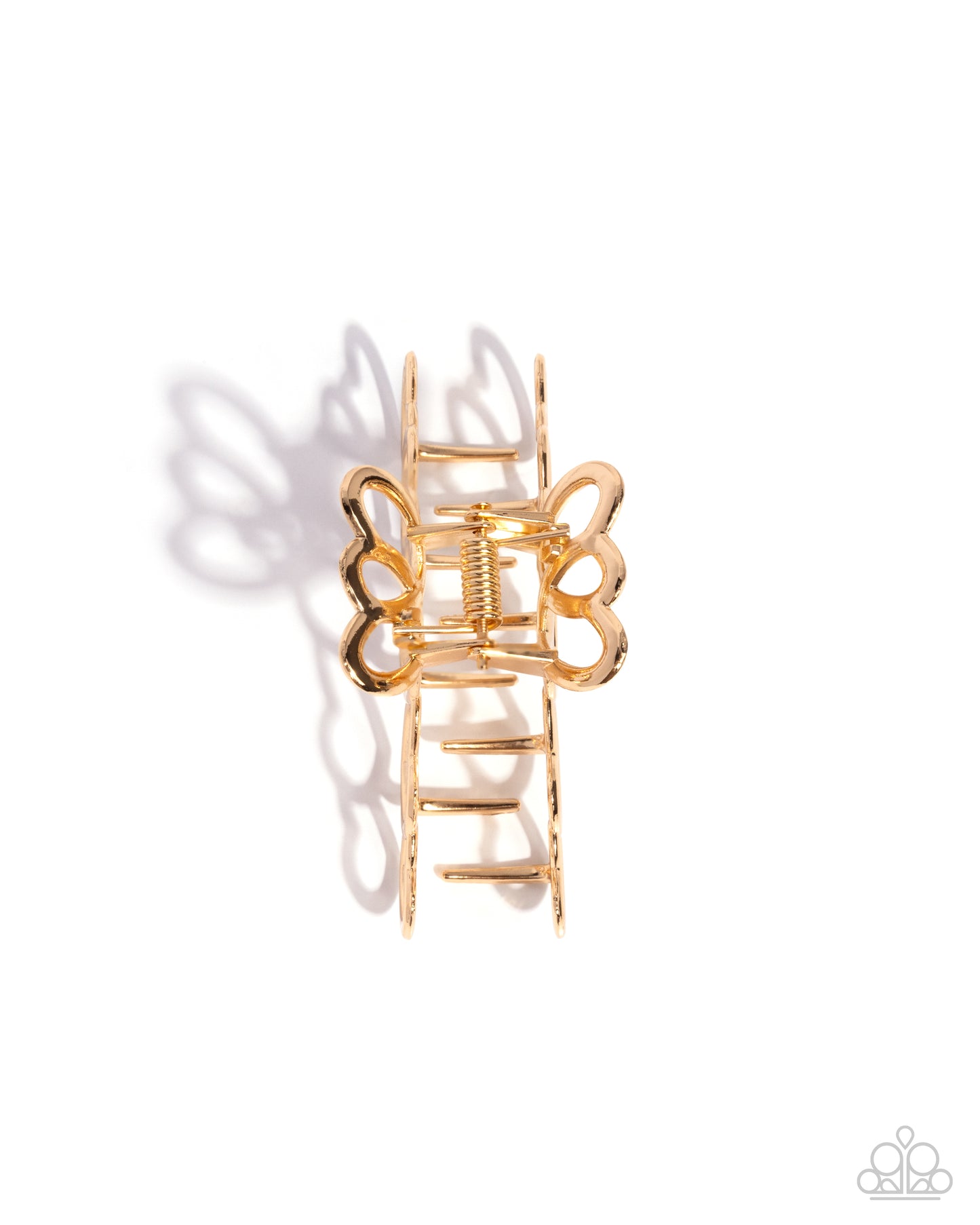 You're Still The One - Gold Metallic Heart Claw Clip - Paparazzi Accessories