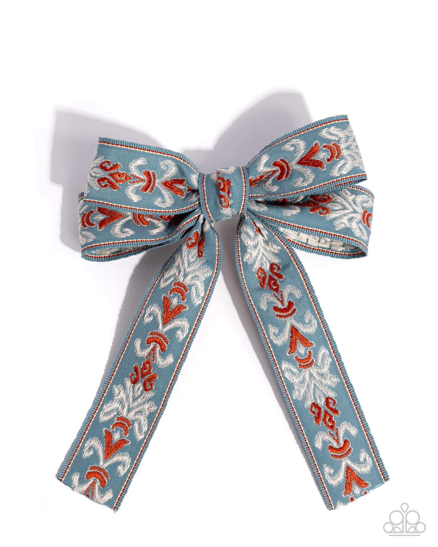 Printed Parlor - Blue, Red and White Hair Bow Clip - Paparazzi Accessories