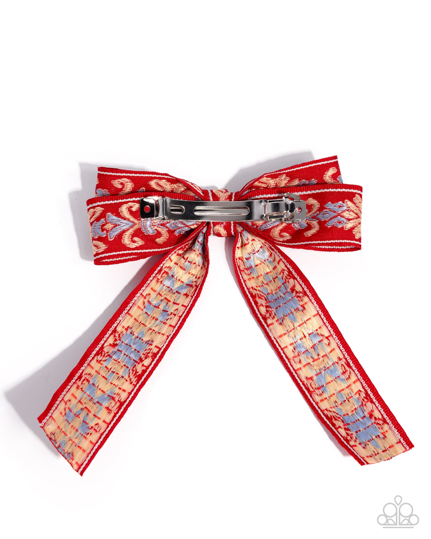 Printed Parlor - Red Ribbon Bow Hair Clip - Paparazzi Accessories