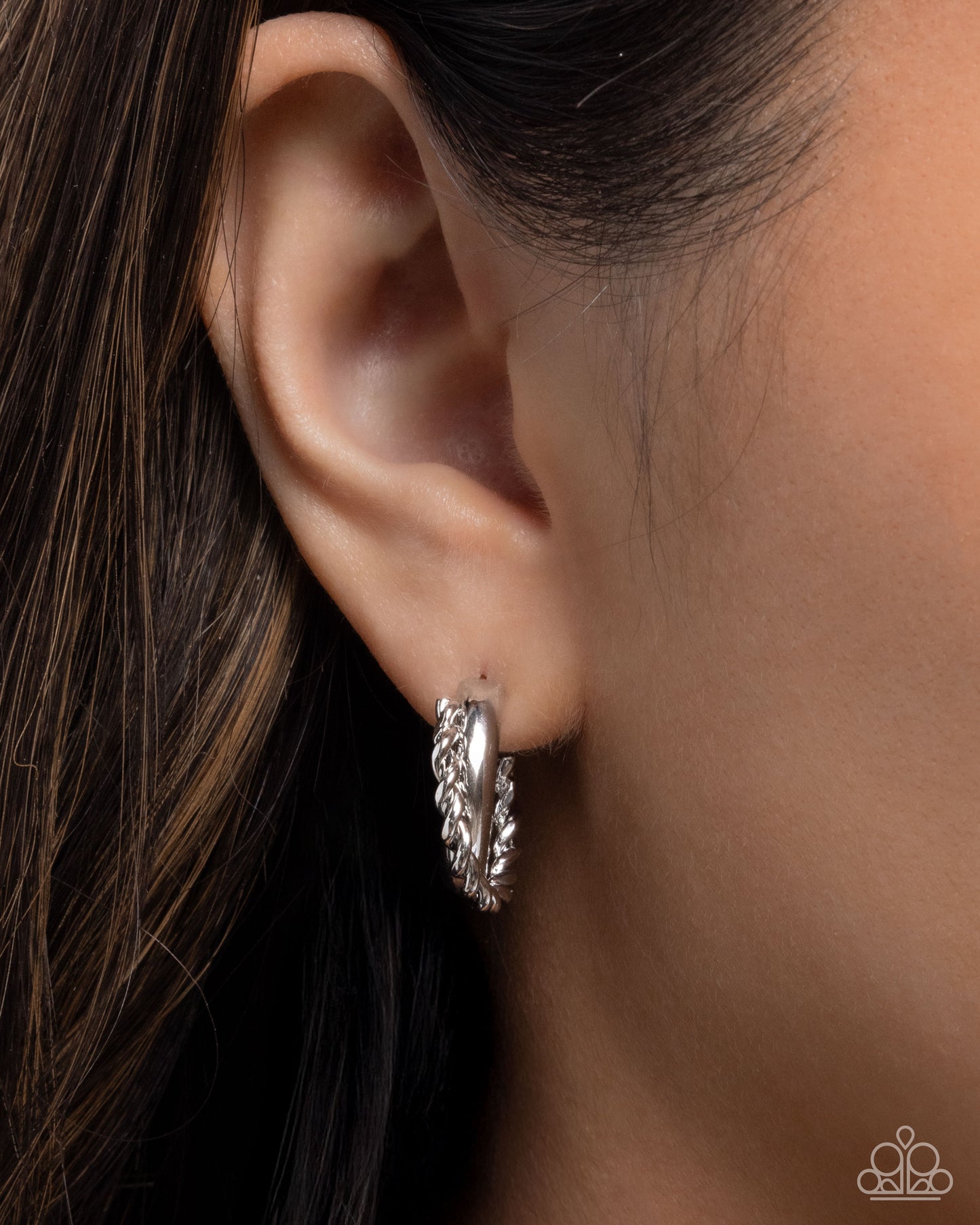 Deluxe Duo - Silver Hoope Earrings - Paparazzi Accessories