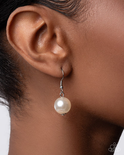 Sophisticated to the Max - White Pearl Silver Necklace - Paparazzi Accessories