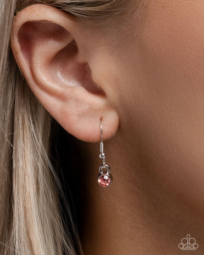 Gliding Glam - Orange Rhinestone Butterfly Necklace - Paparazzi Accessories