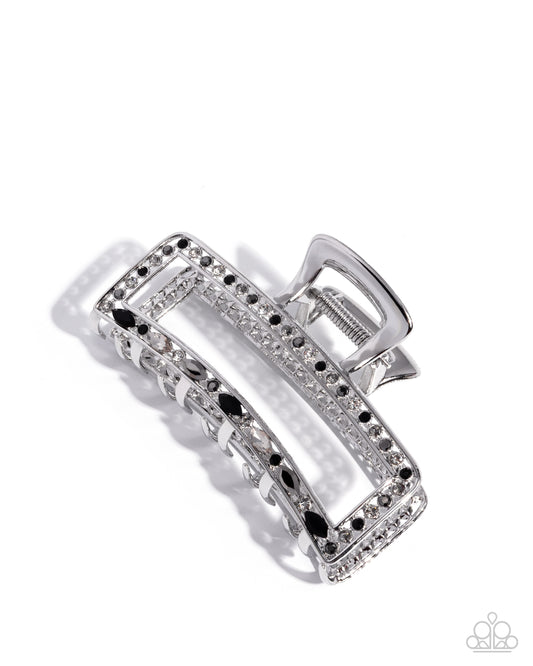 Slow It Down - Black Onyx, Smoky, Hematite Rhinestone Claw Clip - Paparazzi Accessories