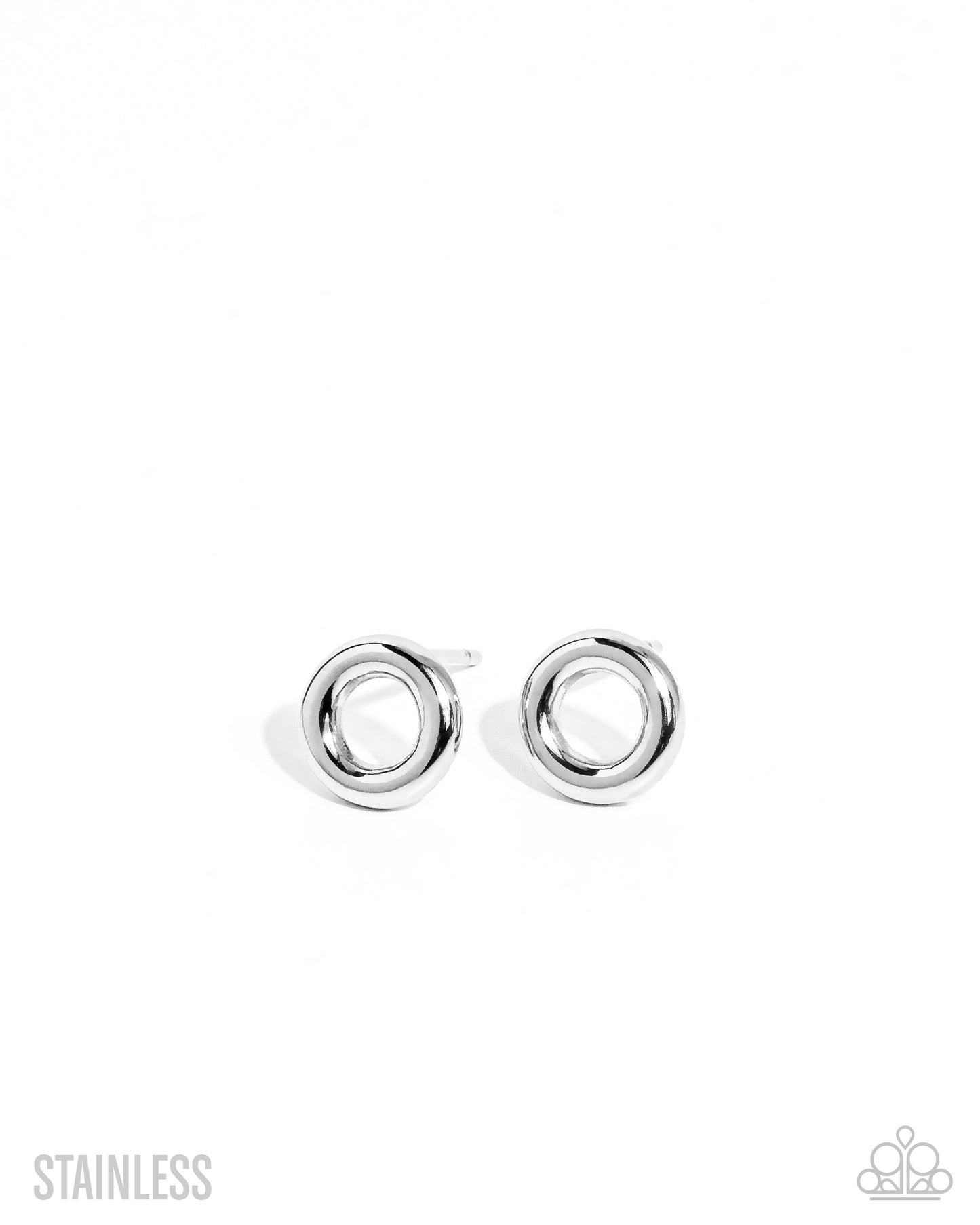 Round Table Radiance - Silver Stainless Steel Post Back Earrings - Paparazzi Accessories