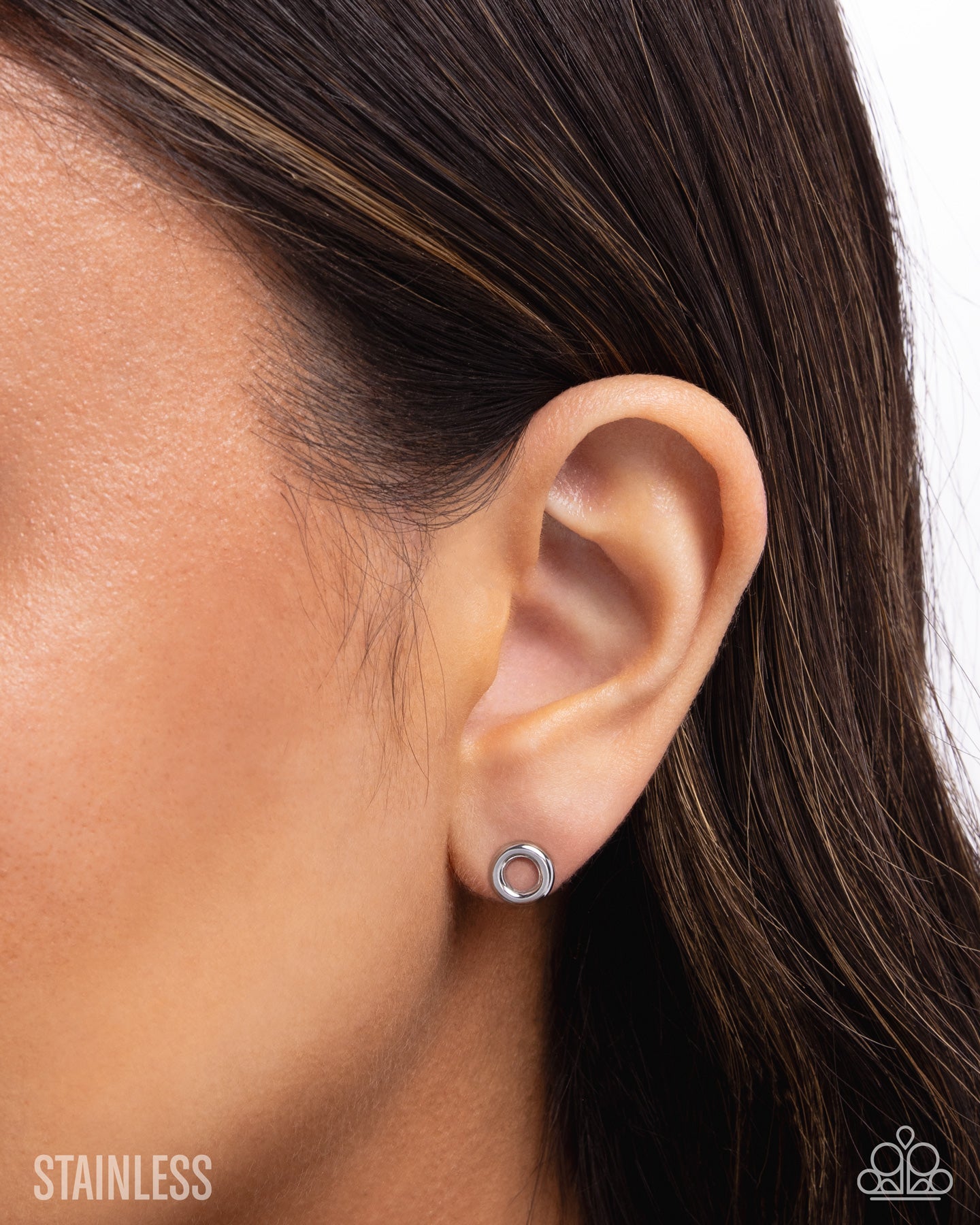 Round Table Radiance - Silver Stainless Steel Post Back Earrings - Paparazzi Accessories