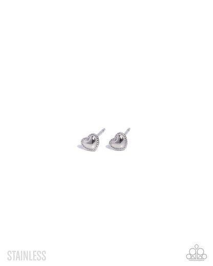 Will You Stay? - Silver - Stainless Steel Post Back Earrings - Paparazzi Accessories