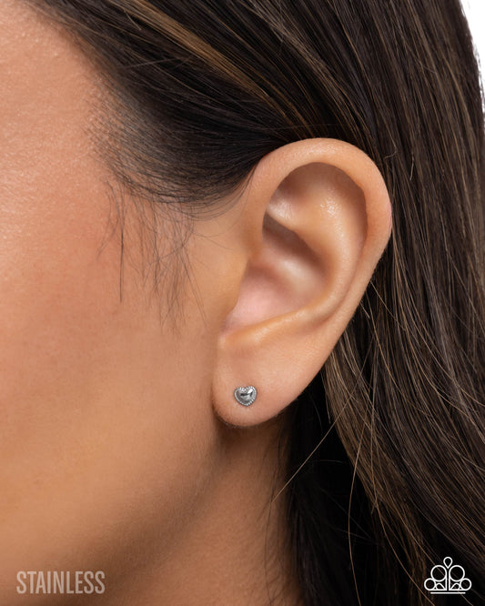 Will You Stay? - Silver - Stainless Steel Post Back Earrings - Paparazzi Accessories