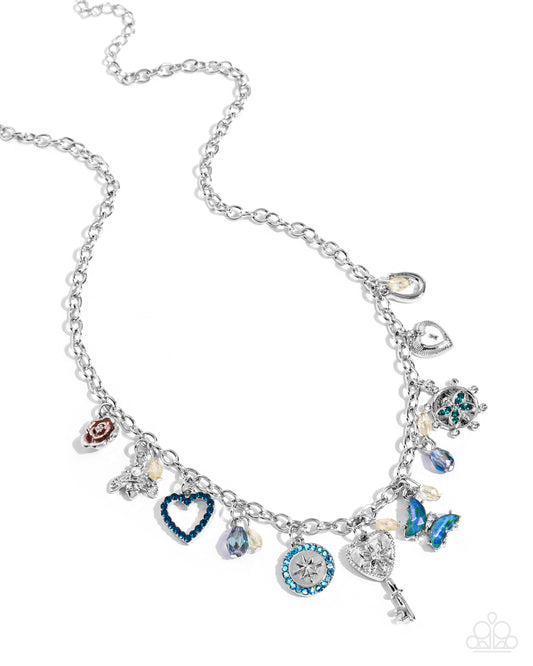 Charming Century - Green Multi Charm Necklace - Paparazzi Accessories
