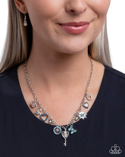 Charming Century - Green Multi Charm Necklace - Paparazzi Accessories