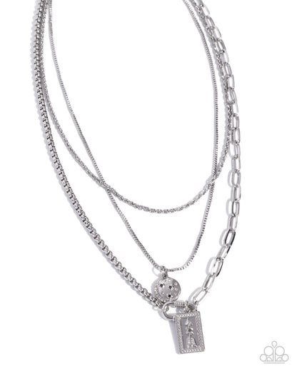Adorable Artifact - Silver Multi Layered Necklace - Paparazzi Accessories