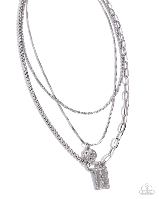 Adorable Artifact - Silver Multi Layered Necklace - Paparazzi Accessories