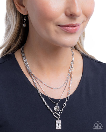 Adorable Artifact - Silver Multi Layered Necklace - Paparazzi Accessories