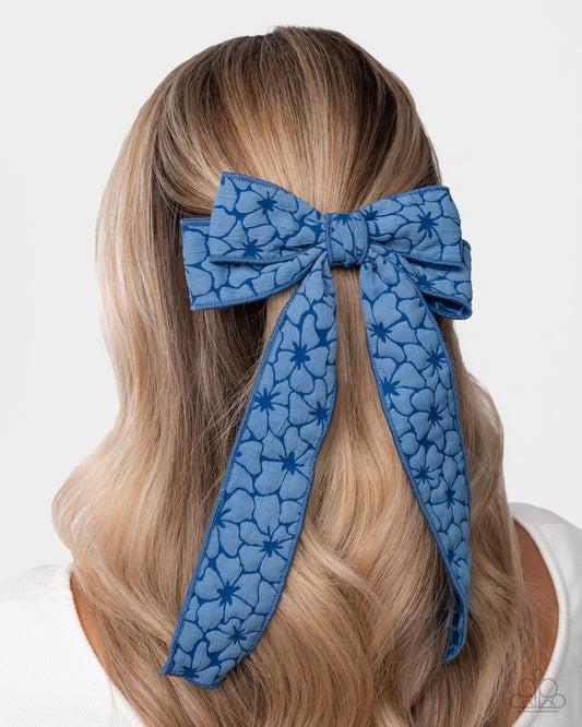 Good to BOW - Blue Hair Bow - Paparazzi Accessories