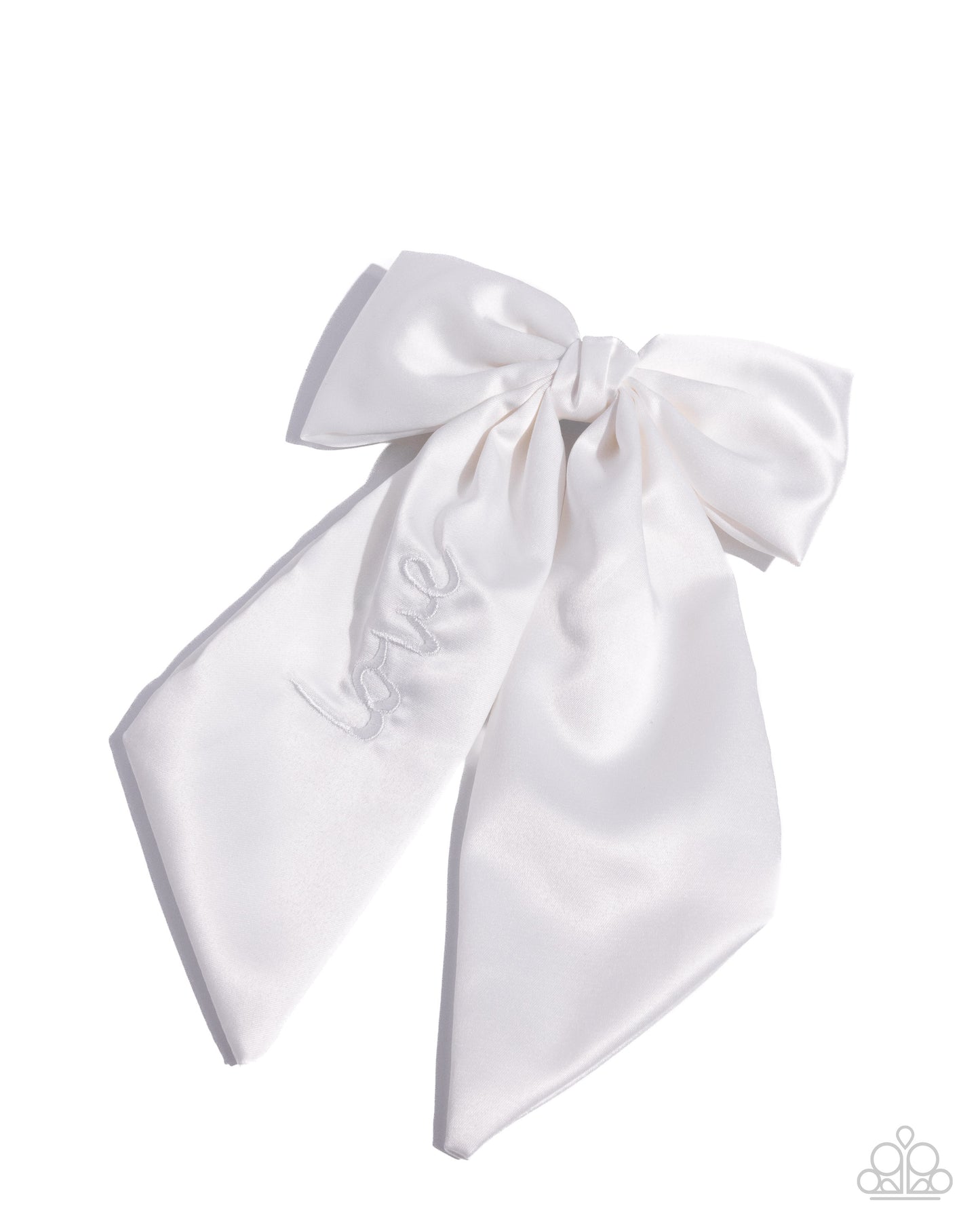 Ready, Set, BOW! - White Satin Hair Bow - Paparazzi Accessories