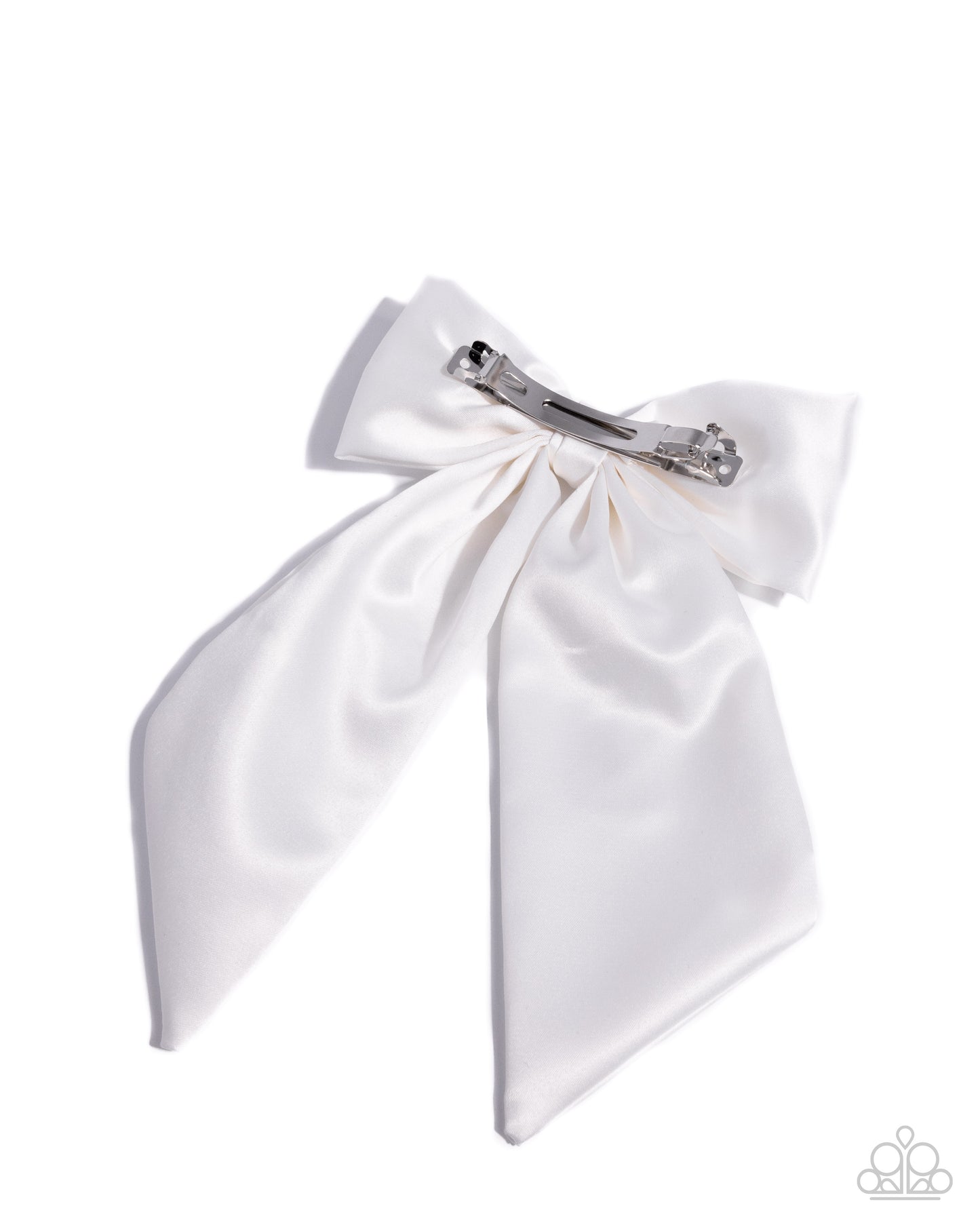 Ready, Set, BOW! - White Satin Hair Bow - Paparazzi Accessories