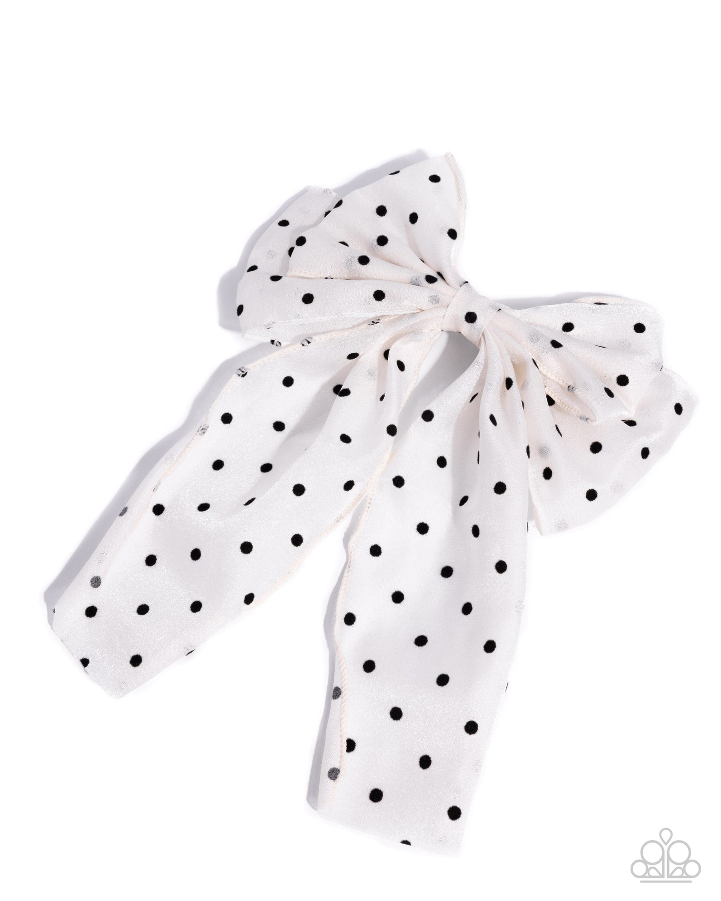 Here We BOW Again - White with Black Polkadot Hair Bow Clip - Paparazzi Accessories