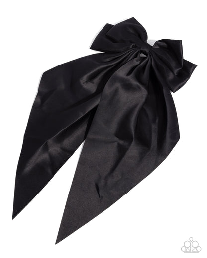 Have A BOW At It - Black Satin Hair Bow - Paparazzi Accessories