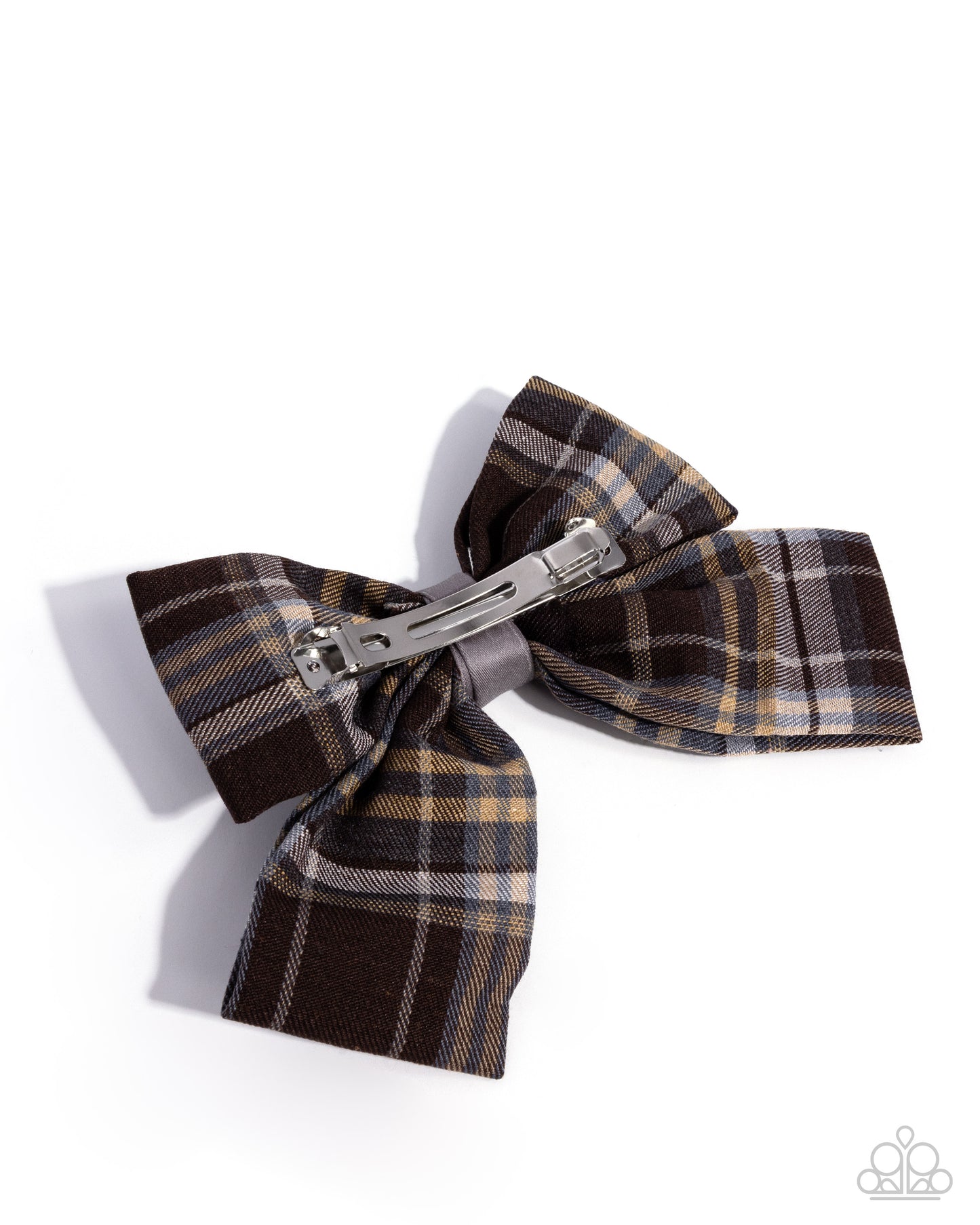 Front BOW Seat - Brown Plaid Hair Bow - Paparazzi Accessories