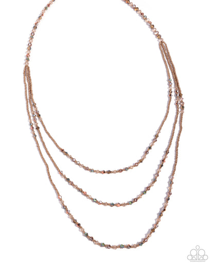 Calling Chic - Brown Beaded Necklace - Paparazzi Accessories
