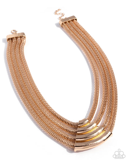 Get the MESH-age - Gold Layered Necklace - Paparazzi Accessories