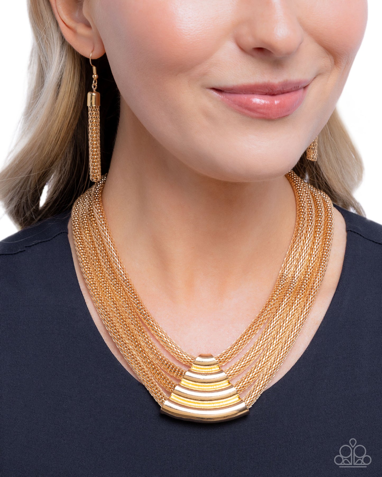 Get the MESH-age - Gold Layered Necklace - Paparazzi Accessories