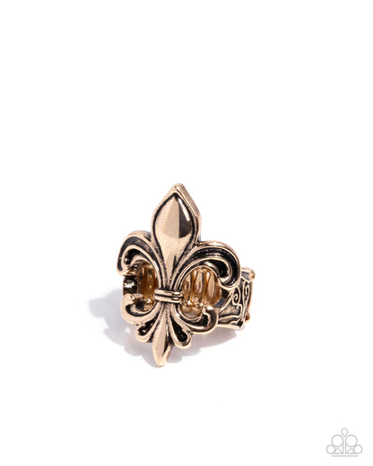 Fleur de Lis - Gold Ring - Paparazzi Accessories