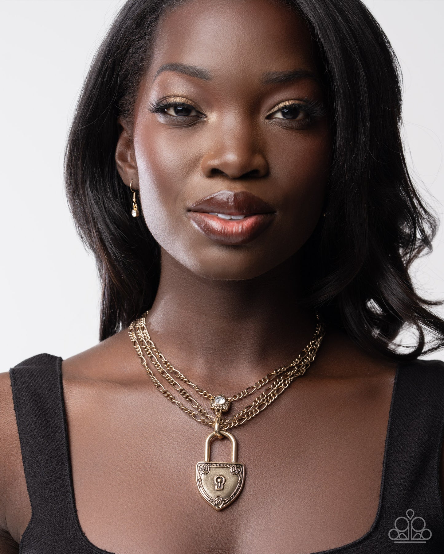 LOCK Show - Gold Heart Padlock Necklace - Paparazzi Accessories