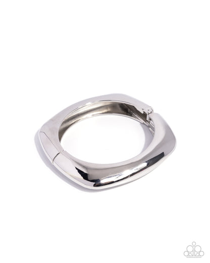 Rounded Reflection - Silver Hinge Bracelet