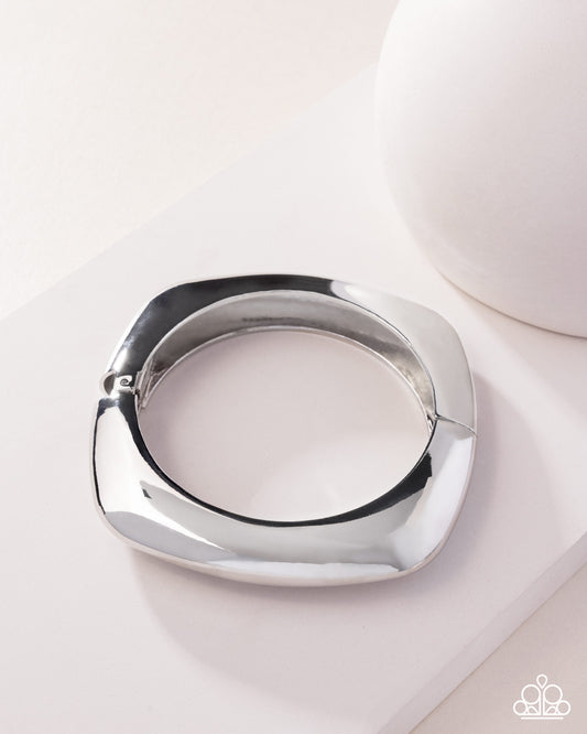 Rounded Reflection - Silver Hinge Bracelet