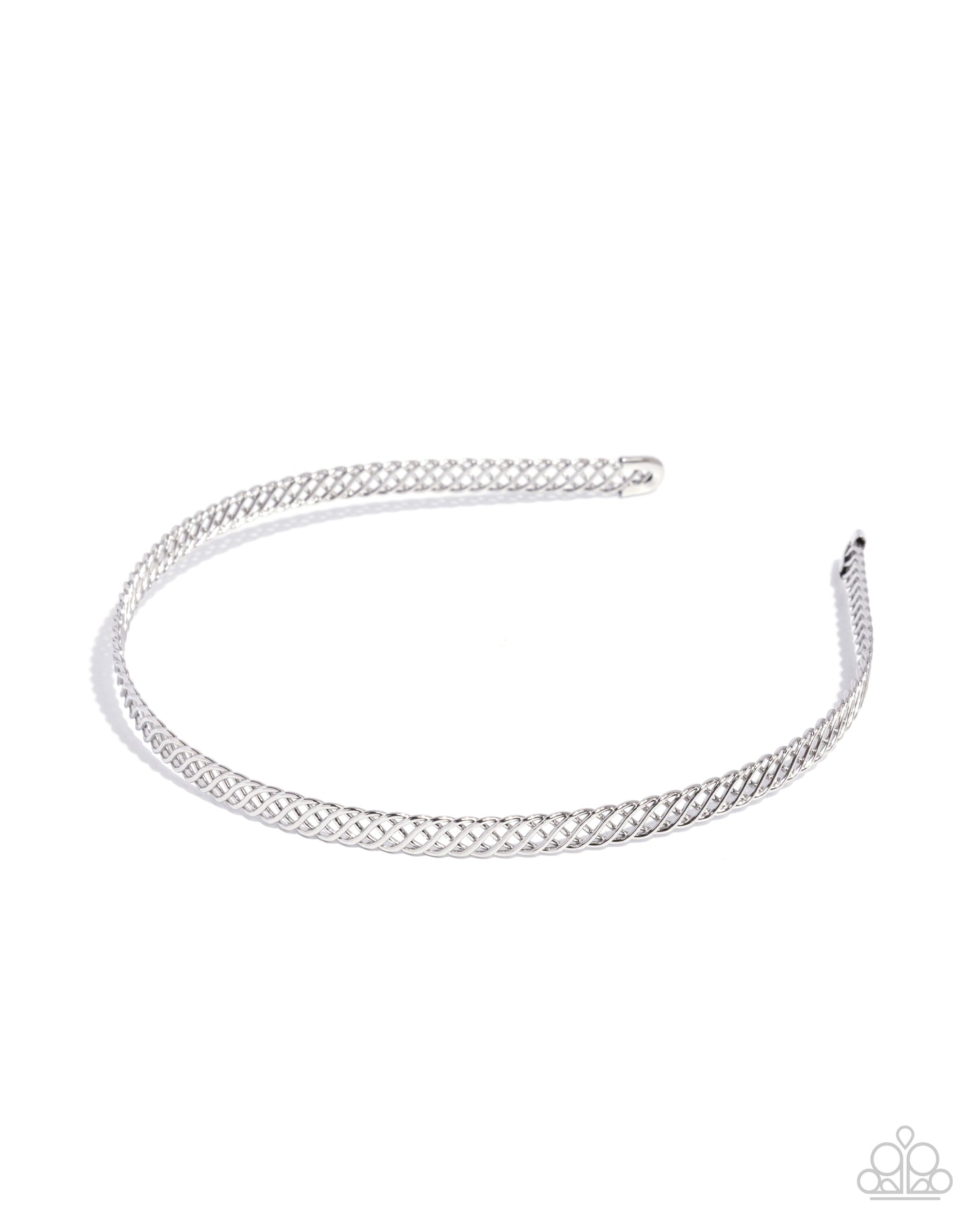Braided Behavior - Silver Ribbon Curls Metal Headband - Paparazzi Accessories