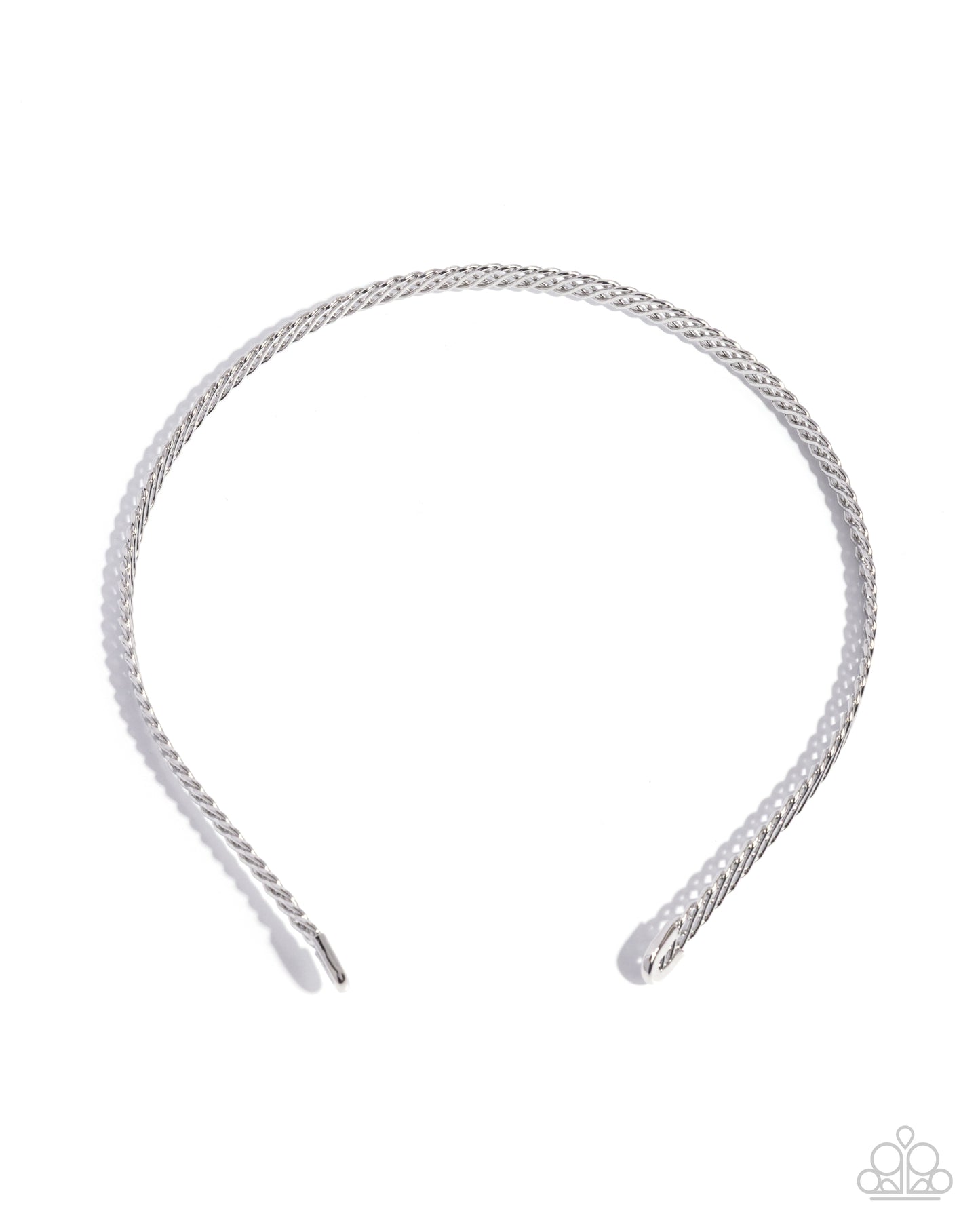 Braided Behavior - Silver Ribbon Curls Metal Headband - Paparazzi Accessories
