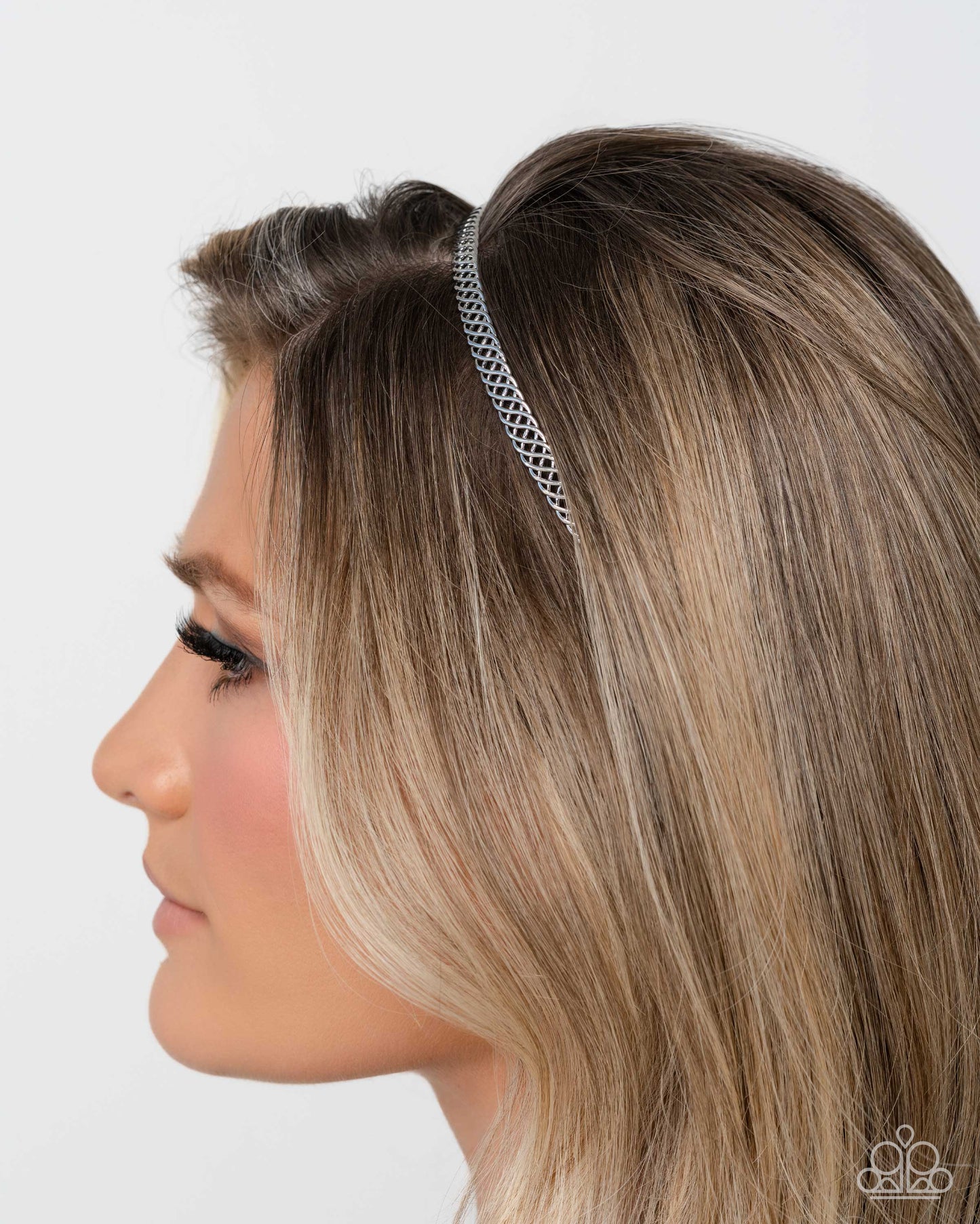 Braided Behavior - Silver Ribbon Curls Metal Headband - Paparazzi Accessories