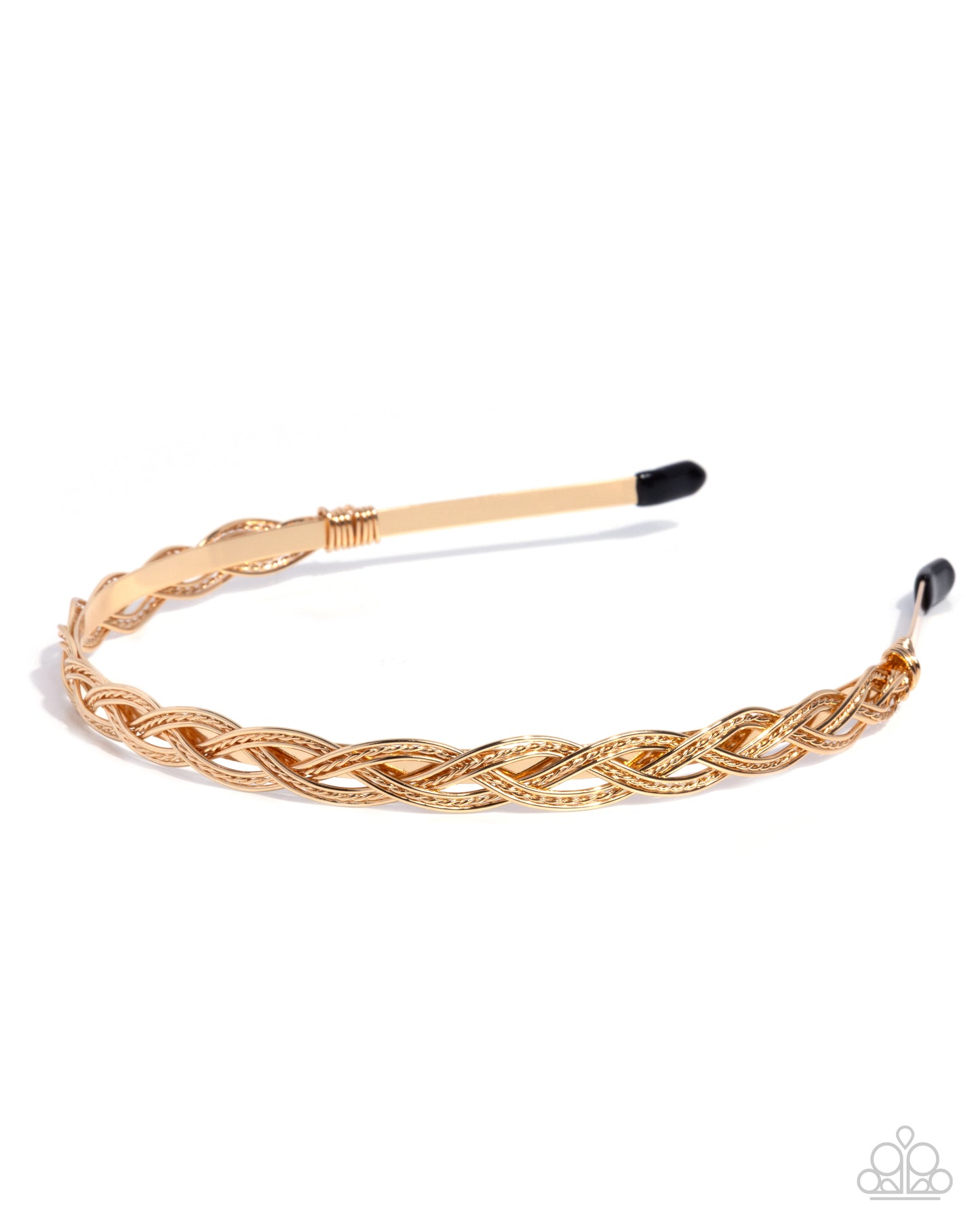 Braided Boarding School - Gold Headband - Paparazzi Accessories