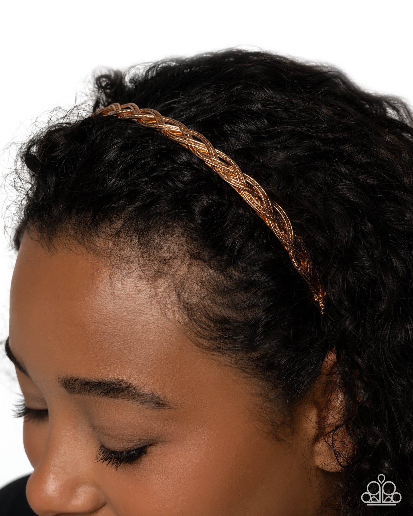 Braided Boarding School - Gold Headband - Paparazzi Accessories