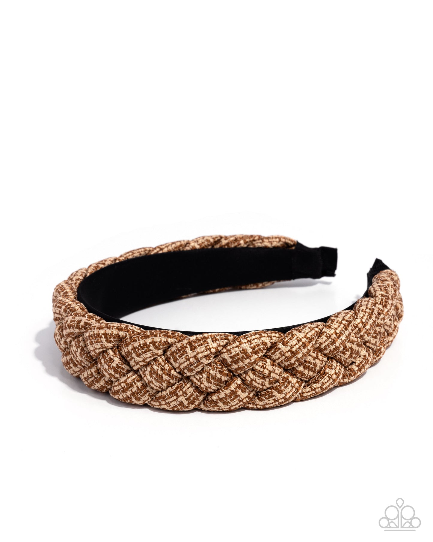 Braided Bombshell - Brown Plaid Headband - Paparazzi Accessories