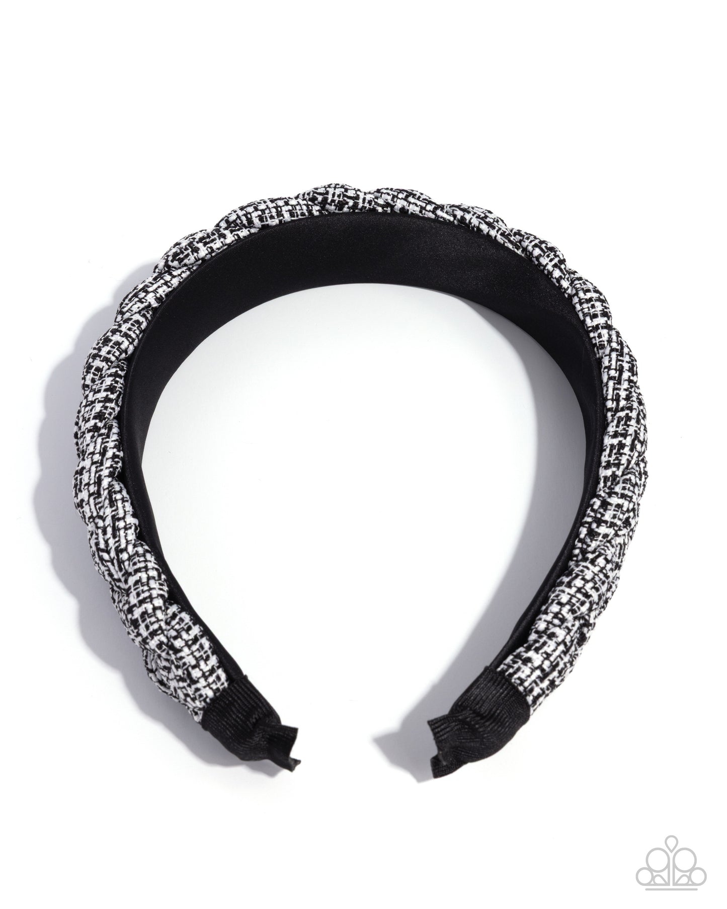 Braided Bombshell - Black Plaid Headband - Paparazzi Accessories