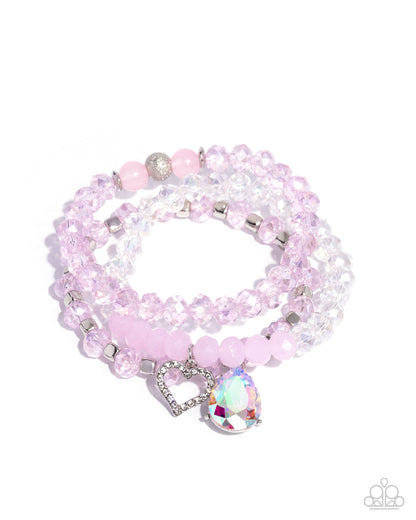Lasting Layers - Pink Bracelet Stack - Paparazzi Accessories