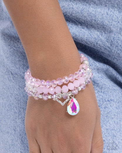 Lasting Layers - Pink Bracelet Stack - Paparazzi Accessories