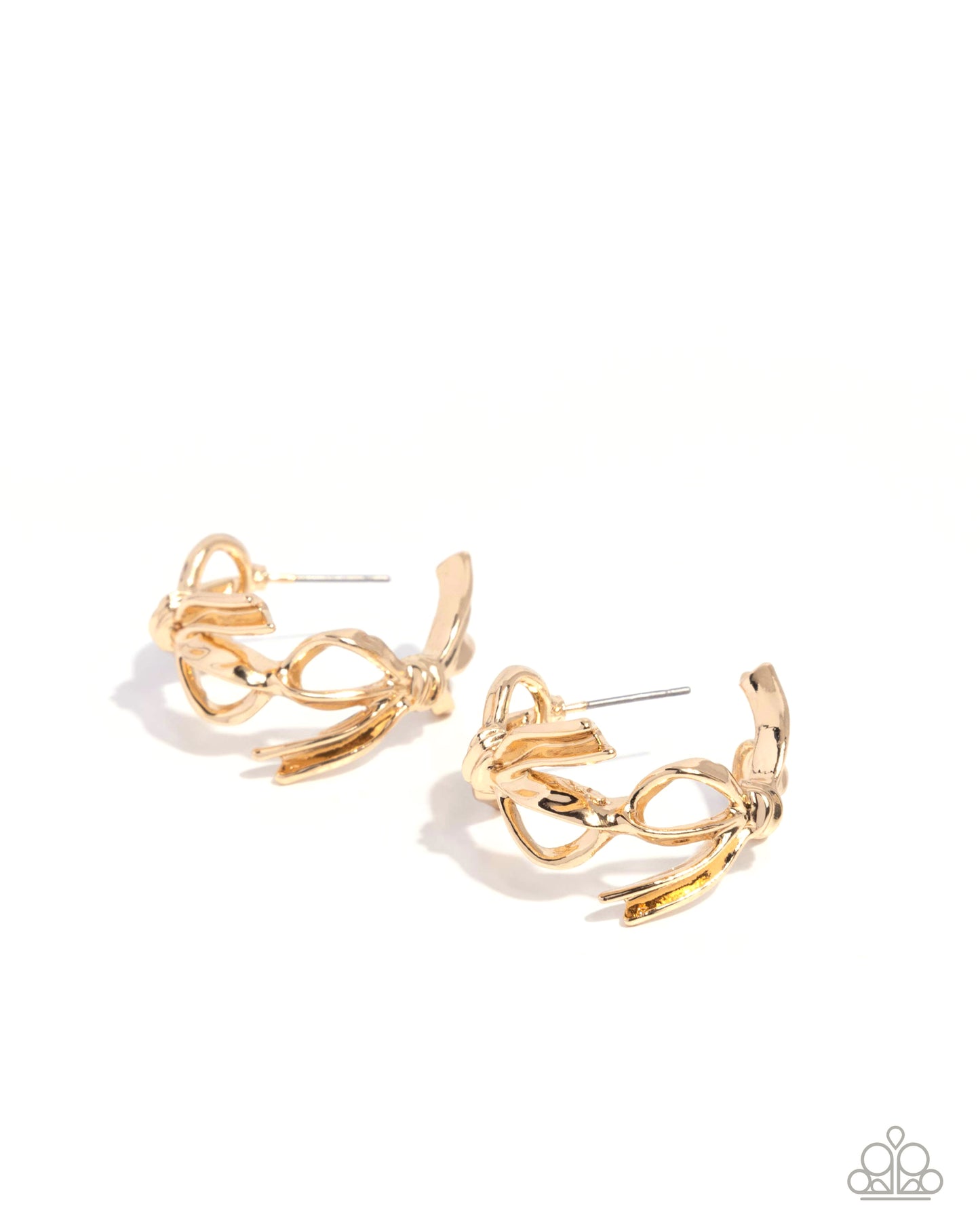Coquette Catwalk - Gold Bow Hoop Earrings - Paparazzi Accessories