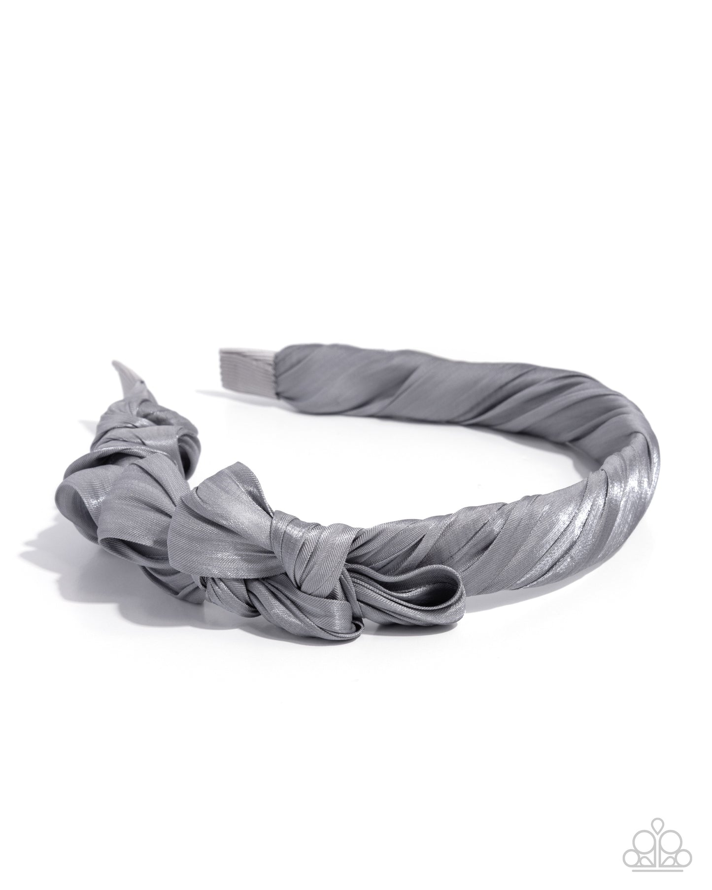 Timeless Ties - Silver Ribbon Headband - Paparazzi Accessories