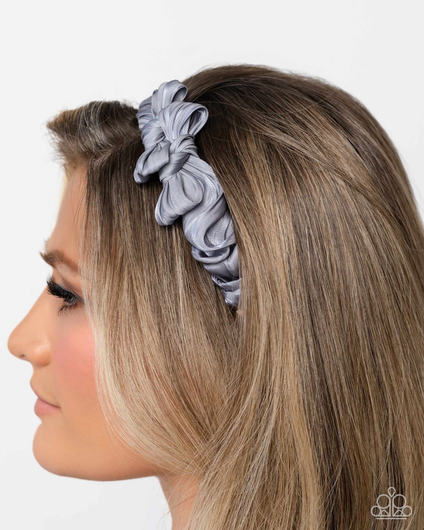 Timeless Ties - Silver Ribbon Headband - Paparazzi Accessories