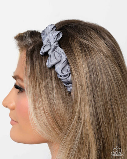 Timeless Ties - Silver Ribbon Headband - Paparazzi Accessories